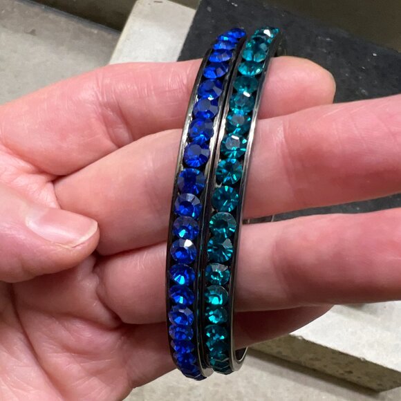 Blue and Silver 10-Bangle Bracelet Bundle - Picture 7 of 8